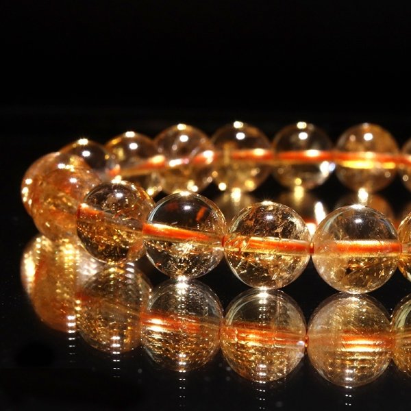 画像3: ブレス シトリン<ブラジル産> 丸 約9.5mm 品番:18694 (3)