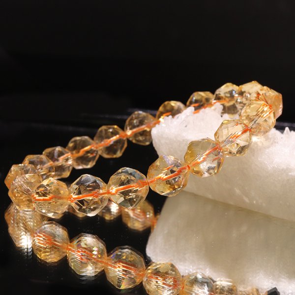画像4: ブレス　シトリン＜ブラジル産＞　スターカット　約10mm　品番：18698 (4)