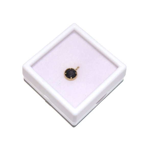 画像4: ペンダントトップ 天然モリオン ラウンドカット 約6mm ブラジル産 K18 ゴールド 日本製 品番:18701 (4)