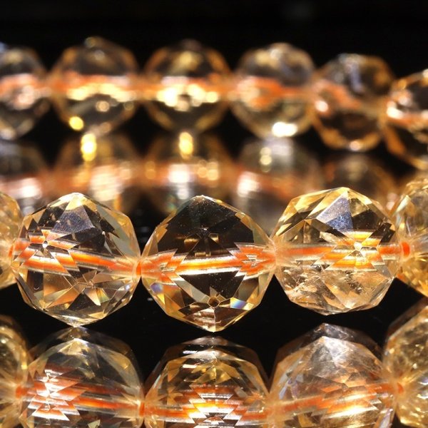 画像2: ブレス　シトリン＜ブラジル産＞　スターカット　約10mm　品番：18698 (2)