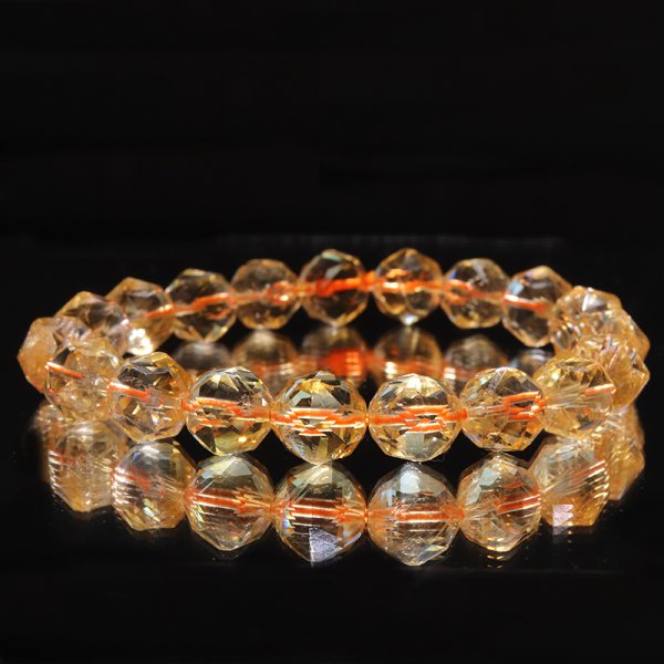 画像5: ブレス　シトリン＜ブラジル産＞　スターカット　約10mm　品番：18698 (5)