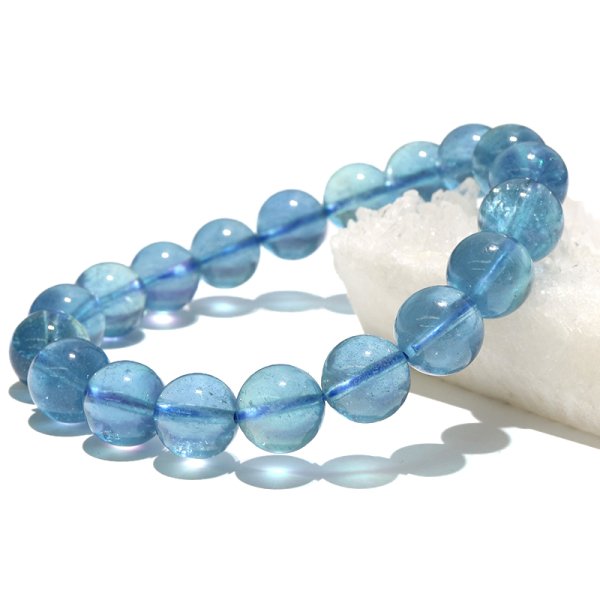 画像4: ブレス　サンタマリアアクアマリン＜ブラジル産＞　丸　約10.5mm　品番：18721 (4)