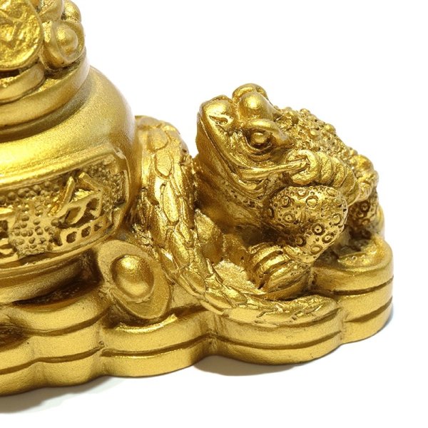 画像3: 置物 聚宝盆 蛇 風水 蛙 干支 巳 三脚蟾蜍 品番:18886 (3)