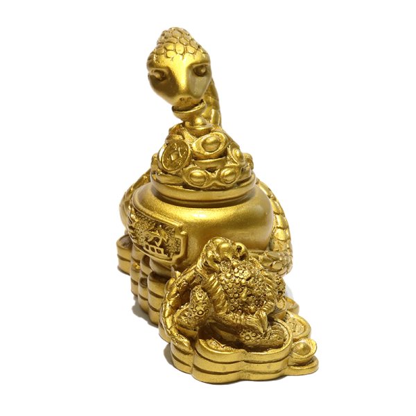画像5: 置物 聚宝盆 蛇 風水 蛙 干支 巳 三脚蟾蜍 品番:18886 (5)