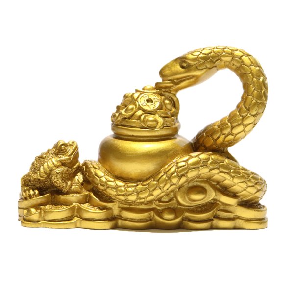 画像4: 置物 聚宝盆 蛇 風水 蛙 干支 巳 三脚蟾蜍 品番:18886 (4)