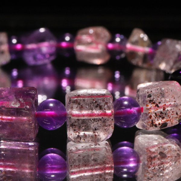 画像2: デザインブレス　スーパーセブン＜ブラジル産＞　丸約5mm　長方形約7〜10×約7〜9mm　品番：18900 (2)