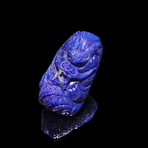 画像2: ペンダントトップ 龍 ラピスラズリ アフガニスタン産 穴あり 風水 品番:18903 (2)