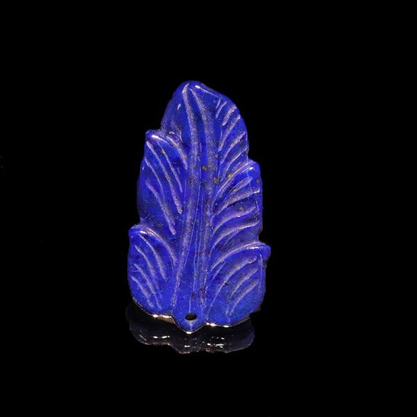 画像2: ペンダントトップ　葉　ラピスラズリ　アフガニスタン産　穴あり　風水　品番：18916 (2)