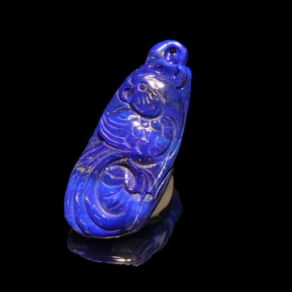 画像2: ペンダントトップ インコ ラピスラズリ アフガニスタン産 穴あり 風水 品番:18905 (2)