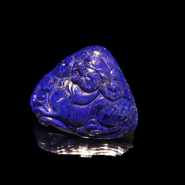 画像2: ペンダントトップ　ヒキュウ＆如意　ラピスラズリ　アフガニスタン産　穴あり　貔貅　ひきゅう　風水　品番：18908 (2)