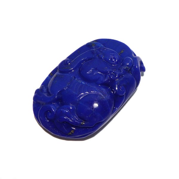 画像3: ペンダントトップ ヒキュウ ラピスラズリ アフガニスタン産 穴あり 貔貅 ひきゅう 風水 品番:18909 (3)