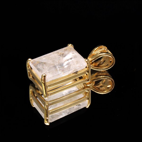 画像2: 【現品限り】【一点物】トップ フェナカイト 長方形カット 約8.6ct  ロシア産 silver925 ゴールド 証明書付き ケース付き 品番:18986 (2)