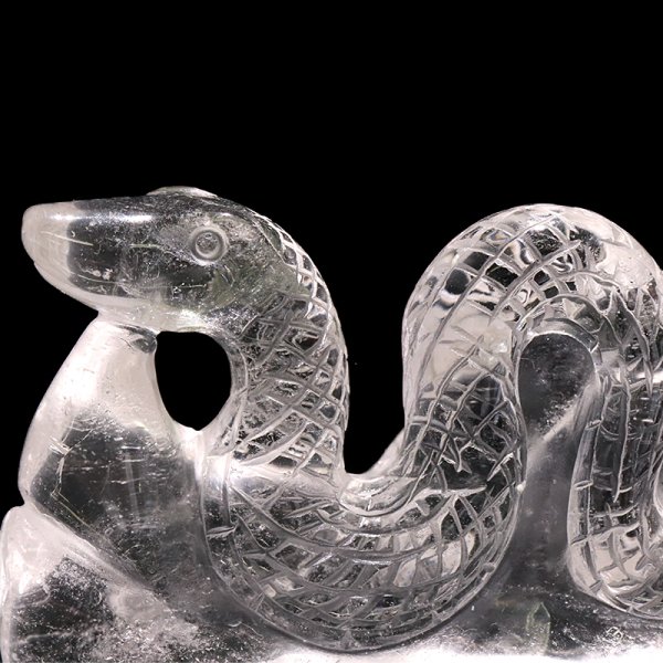画像2: 彫り物　水晶　蛇　手彫り　干支　巳　風水　品番：18979 (2)