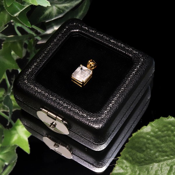 画像3: 【現品限り】【一点物】トップ フェナカイト 長方形カット 約7.95ct  ロシア産 silver925 ゴールド 証明書付き ケース付き 品番:18987 (3)