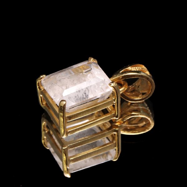 画像2: 【現品限り】【一点物】トップ フェナカイト 長方形カット 約7.95ct  ロシア産 silver925 ゴールド 証明書付き ケース付き 品番:18987 (2)