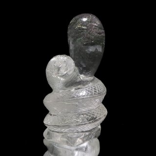 一点物】置物 水入り水晶 蛇 ブラジル産 台付き 干支 巳 品番