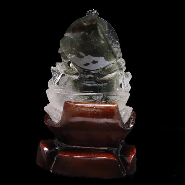 画像5: 【一点物】置物 ガーデンクォーツ グリーンターラ ブラジル産 菩薩 台付き 品番:19050 (5)
