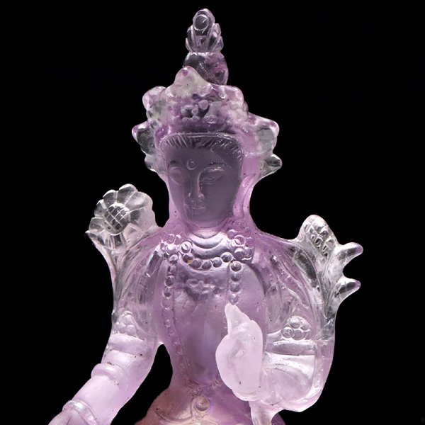 画像2: 【一点物】置物 アメジスト グリーンターラ ブラジル産 菩薩 品番:19052 (2)