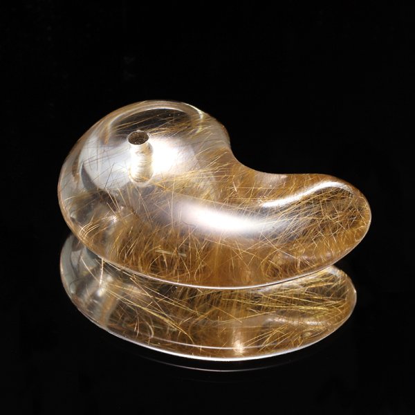 画像5: 勾玉　ルチル入りマニハール水晶　インド　マニハール地方産　約22〜24×33〜35mm　桐箱入り　ヒマラヤ水晶　品番：19080 (5)