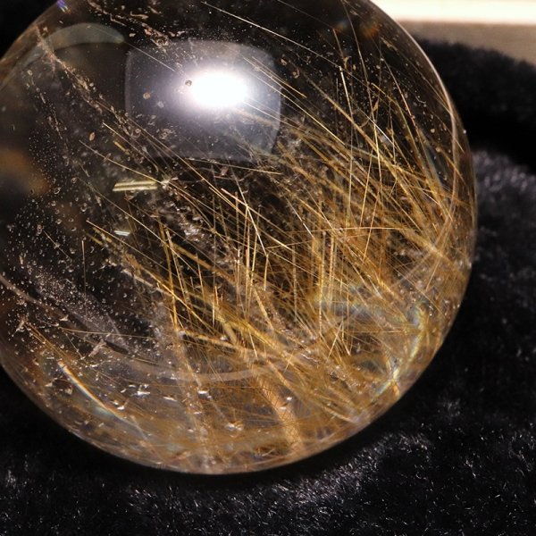 画像2: 【一点物】丸玉 ルチル入りマニハール水晶 インド マニハール地方産 約38mm ヒマラヤ水晶 品番:19083 (2)
