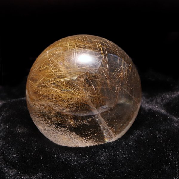 画像4: 【一点物】丸玉　ルチル入りマニハール水晶　インド　マニハール地方産　約36mm　桐箱入り　ヒマラヤ水晶　品番：19085 (4)