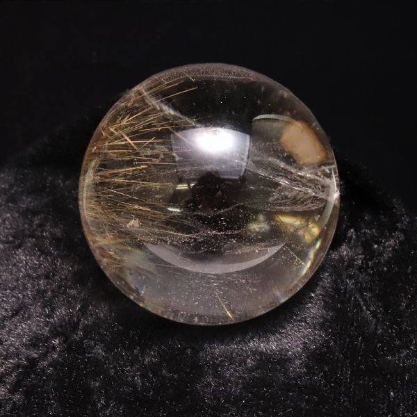 画像4: 【一点物】丸玉 ルチル入りマニハール水晶 インド マニハール地方産 約38mm ヒマラヤ水晶 品番:19087 (4)