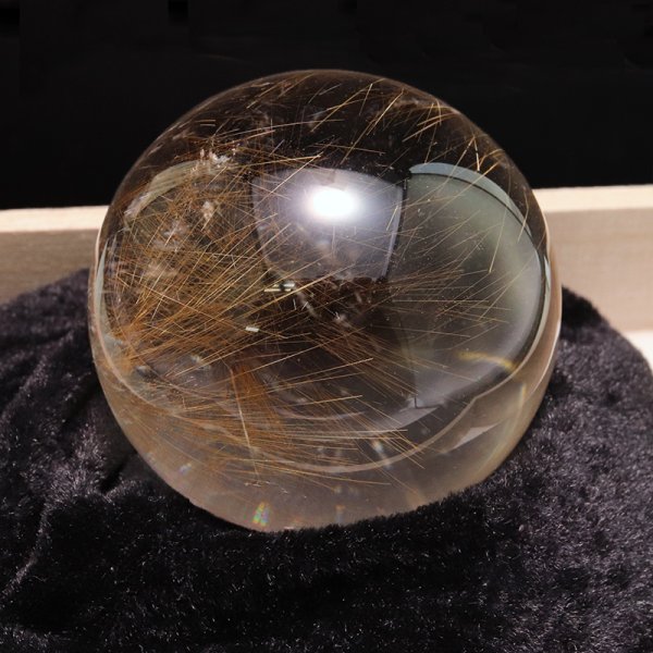 画像3: 【一点物】丸玉 ルチル入りマニハール水晶 インド マニハール地方産 約48mm ヒマラヤ水晶 品番:19081 (3)