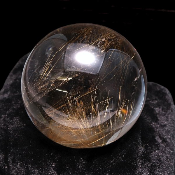 画像5: 【一点物】丸玉 ルチル入りマニハール水晶 インド マニハール地方産 約48mm ヒマラヤ水晶 品番:19081 (5)