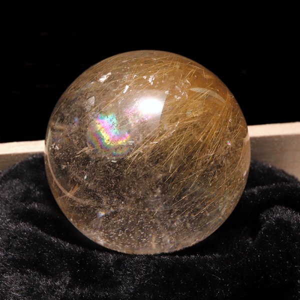 画像3: 【一点物】丸玉 ルチル入りマニハール水晶 インド マニハール地方産 約41mm ヒマラヤ水晶 品番:19082 (3)
