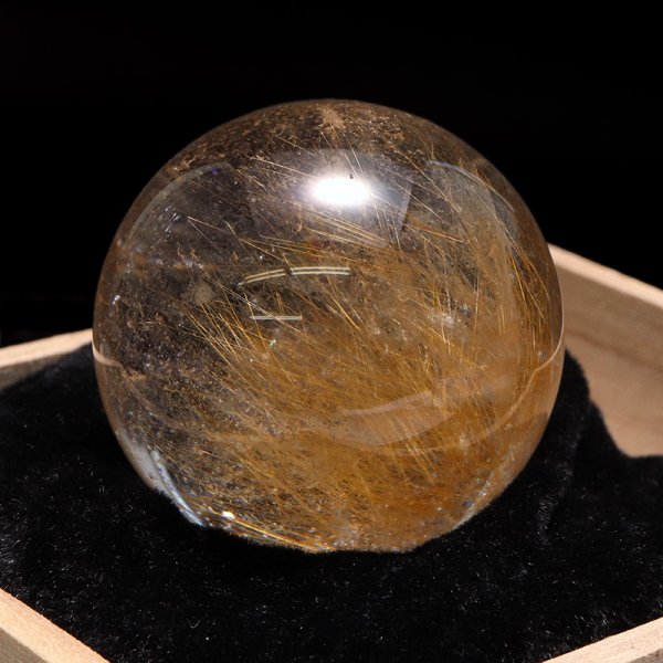 画像4: 【一点物】丸玉 ルチル入りマニハール水晶 インド マニハール地方産 約41mm ヒマラヤ水晶 品番:19082 (4)