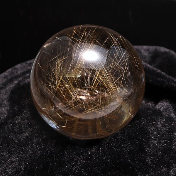 画像5: 【一点物】丸玉 ルチル入りマニハール水晶 インド マニハール地方産 約38mm ヒマラヤ水晶 品番:19084 (5)