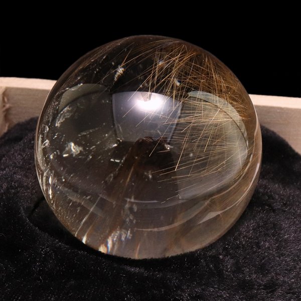 画像4: 【一点物】丸玉 ルチル入りマニハール水晶 インド マニハール地方産 約48mm ヒマラヤ水晶 品番:19081 (4)