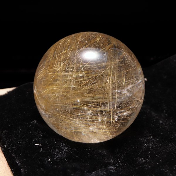 画像4: 【一点物】丸玉 ルチル入りマニハール水晶 インド マニハール地方産 約31mm 桐箱入り ヒマラヤ水晶 品番:19093 (4)