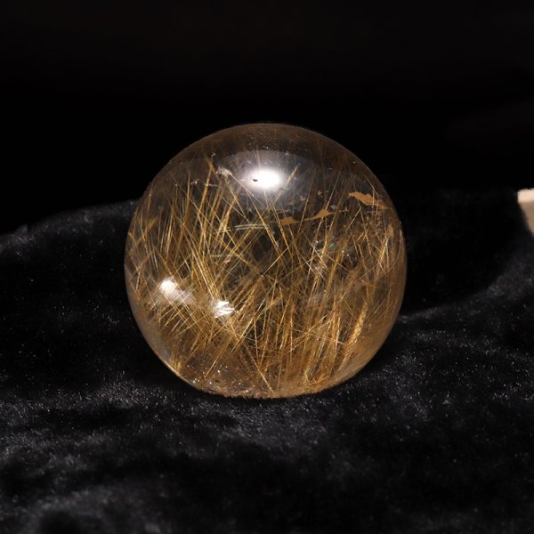 画像3: 【一点物】丸玉 ルチル入りマニハール水晶 インド マニハール地方産 約26mm 桐箱入り ヒマラヤ水晶 品番:19100 (3)