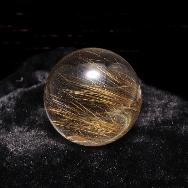 画像4: 【一点物】丸玉 ルチル入りマニハール水晶 インド マニハール地方産 約27mm 桐箱入り ヒマラヤ水晶 品番:19097 (4)