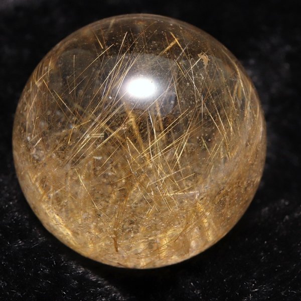 画像2: 【一点物】丸玉　ルチル入りマニハール水晶　インド　マニハール地方産　約27mm　桐箱入り　ヒマラヤ水晶　品番：19098 (2)