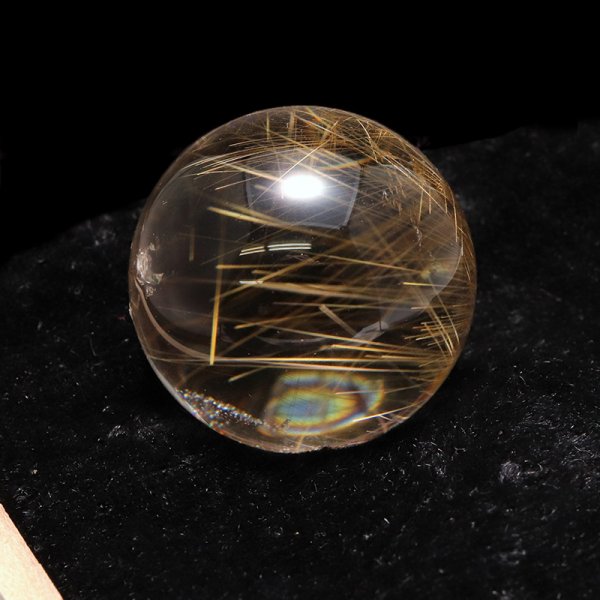 画像3: 【一点物】丸玉 ルチル入りマニハール水晶 インド マニハール地方産 約28mm 桐箱入り ヒマラヤ水晶 品番:19096 (3)