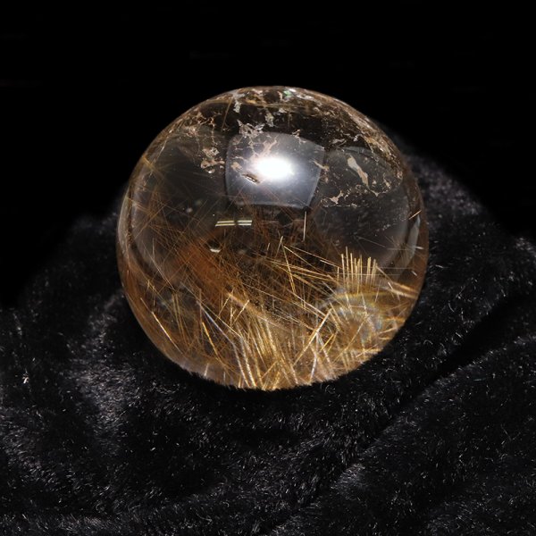 画像4: 【一点物】丸玉 ルチル入りマニハール水晶 インド マニハール地方産 約30mm 桐箱入り ヒマラヤ水晶 品番:19094 (4)