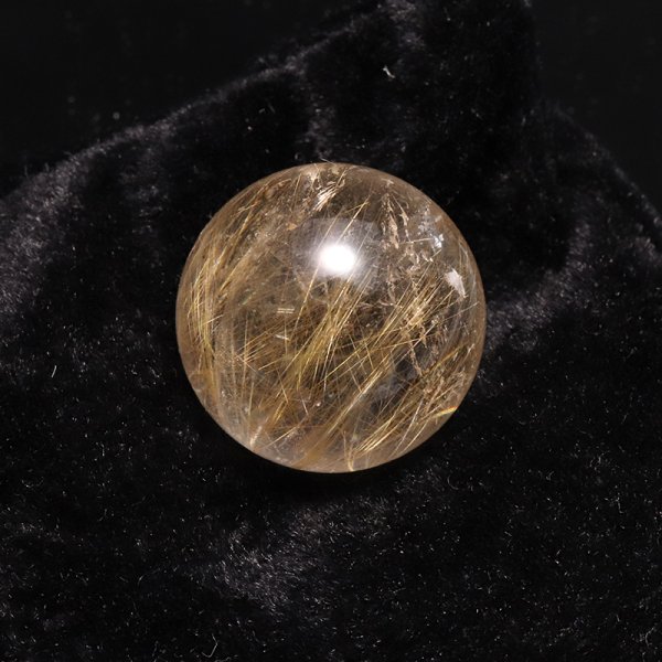 画像4: 【一点物】丸玉　ルチル入りマニハール水晶　インド　マニハール地方産　約24mm　桐箱入り　ヒマラヤ水晶　品番：19103 (4)