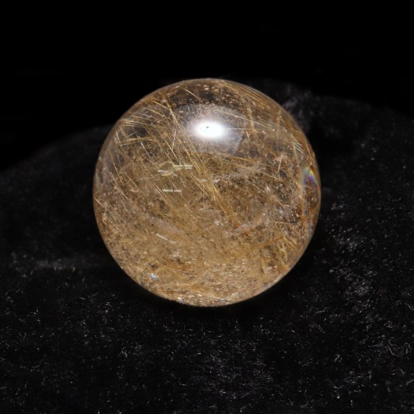 画像4: 【一点物】丸玉　ルチル入りマニハール水晶　インド　マニハール地方産　約27mm　桐箱入り　ヒマラヤ水晶　品番：19098 (4)