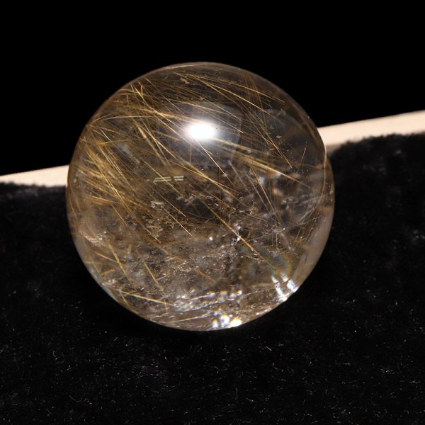 画像3: 【一点物】丸玉 ルチル入りマニハール水晶 インド マニハール地方産 約28mm 桐箱入り ヒマラヤ水晶 品番:19095 (3)