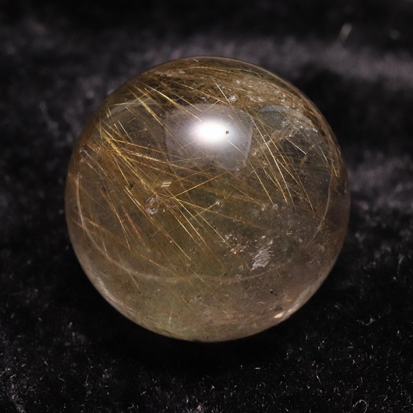 画像2: 【一点物】丸玉 ルチル入りマニハール水晶 インド マニハール地方産 約20mm 桐箱入り ヒマラヤ水晶 品番:19112 (2)