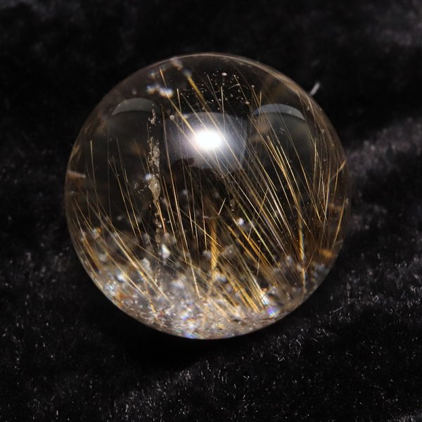 画像2: 【一点物】丸玉 ルチル入りマニハール水晶 インド マニハール地方産 約22mm 桐箱入り ヒマラヤ水晶 品番:19108 (2)