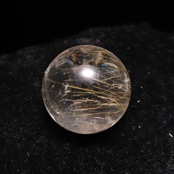 画像4: 【一点物】丸玉　ルチル入りマニハール水晶　インド　マニハール地方産　約22mm　桐箱入り　ヒマラヤ水晶　品番：19107 (4)