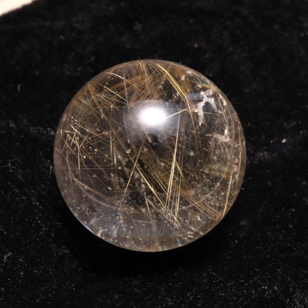 画像2: 【一点物】丸玉 ルチル入りマニハール水晶 インド マニハール地方産 約22mm 桐箱入り ヒマラヤ水晶 品番:19110 (2)