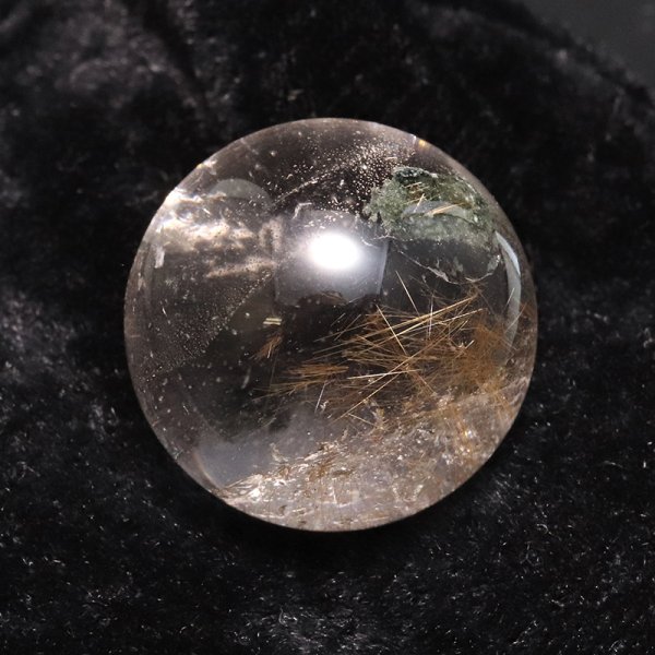 画像4: 【一点物】丸玉 ルチル入りマニハール水晶 インド マニハール地方産 約23mm 桐箱入り ヒマラヤ水晶 品番:19109 (4)