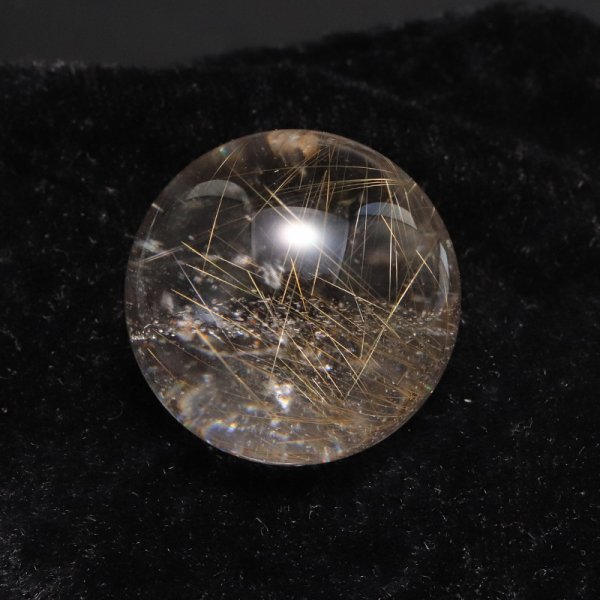 画像4: 【一点物】丸玉　ルチル入りマニハール水晶　インド　マニハール地方産　約24mm　桐箱入り　ヒマラヤ水晶　品番：19104 (4)