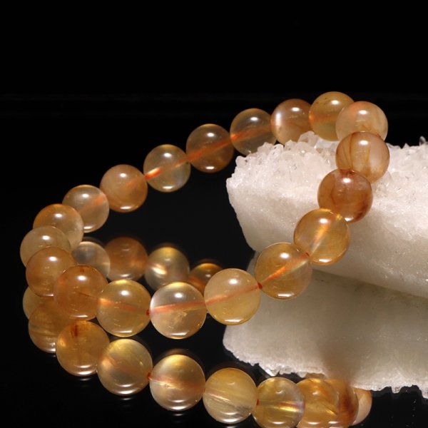 画像4: 【売切50%OFF（表示価格が割引後の金額）】ブレス　プラジオクレースムーンストーン＜チベット産＞　約10.5mm　品番： 14091 (4)