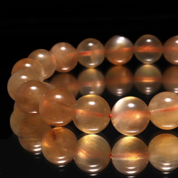 画像3: 【売切50%OFF（表示価格が割引後の金額）】ブレス　プラジオクレースムーンストーン＜チベット産＞　約10.5mm　品番： 14091 (3)