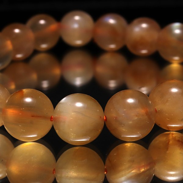 画像2: 【売切50%OFF（表示価格が割引後の金額）】ブレス　プラジオクレースムーンストーン＜チベット産＞　約10.5mm　品番： 14091 (2)